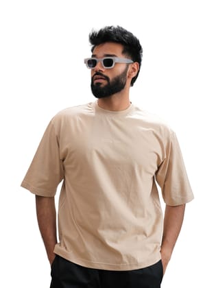 Everyday Oversized Tee - Beige-Small