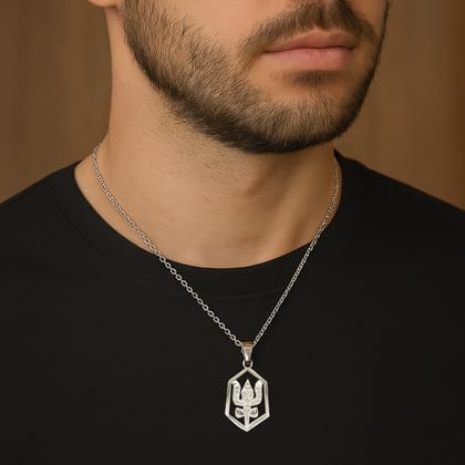 92.5 Silver Trishul necklace