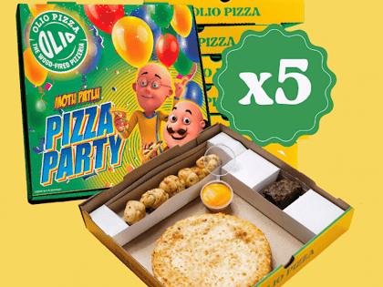 Motu Patlu Kids Pizza Mini Party Combo (Pack Of 5)