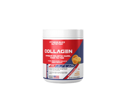 Fitness Buzz Nutrition I Collagen Peptides I No Added Sugar I For Healthy Skin I Joints I Bones I Hair & Nails I 10g Collagen Peptide I 100mg Glucosamine I 400IU Vitamin D3 I Nutraceutical I Orange I 15 Sachets Of 15G Each