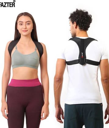 FAZTER Posture Corrector Belt for Men and Women and Upper Back Support Posture Corrector (Grey) - Free Size