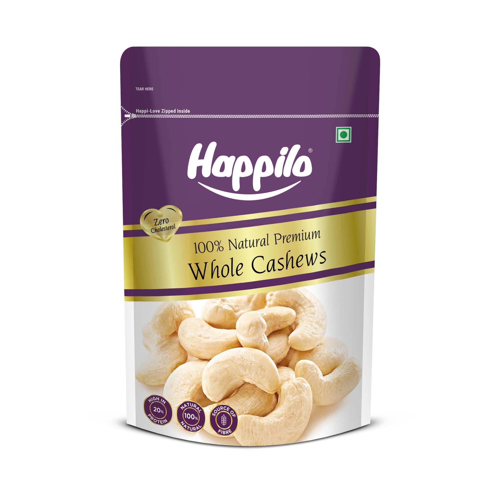 Happilo Premium Natural Whole Cashews 200g