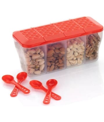 OFFYX - Dry Fruit Container PET Red Spice Container ( Set of 1 )