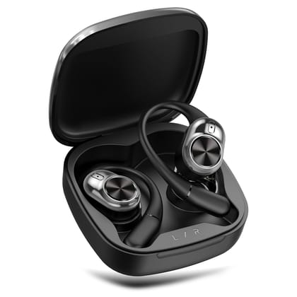 truke Newly Launched Buds Infinity Open Ear Wireless Earbuds with 70Hours of Playtime, 16mm Titanium Speaker, Quad Mic PureVoice ENC for Clear Calls, Dual Pairing, Fast Charging OWS - Jet Black