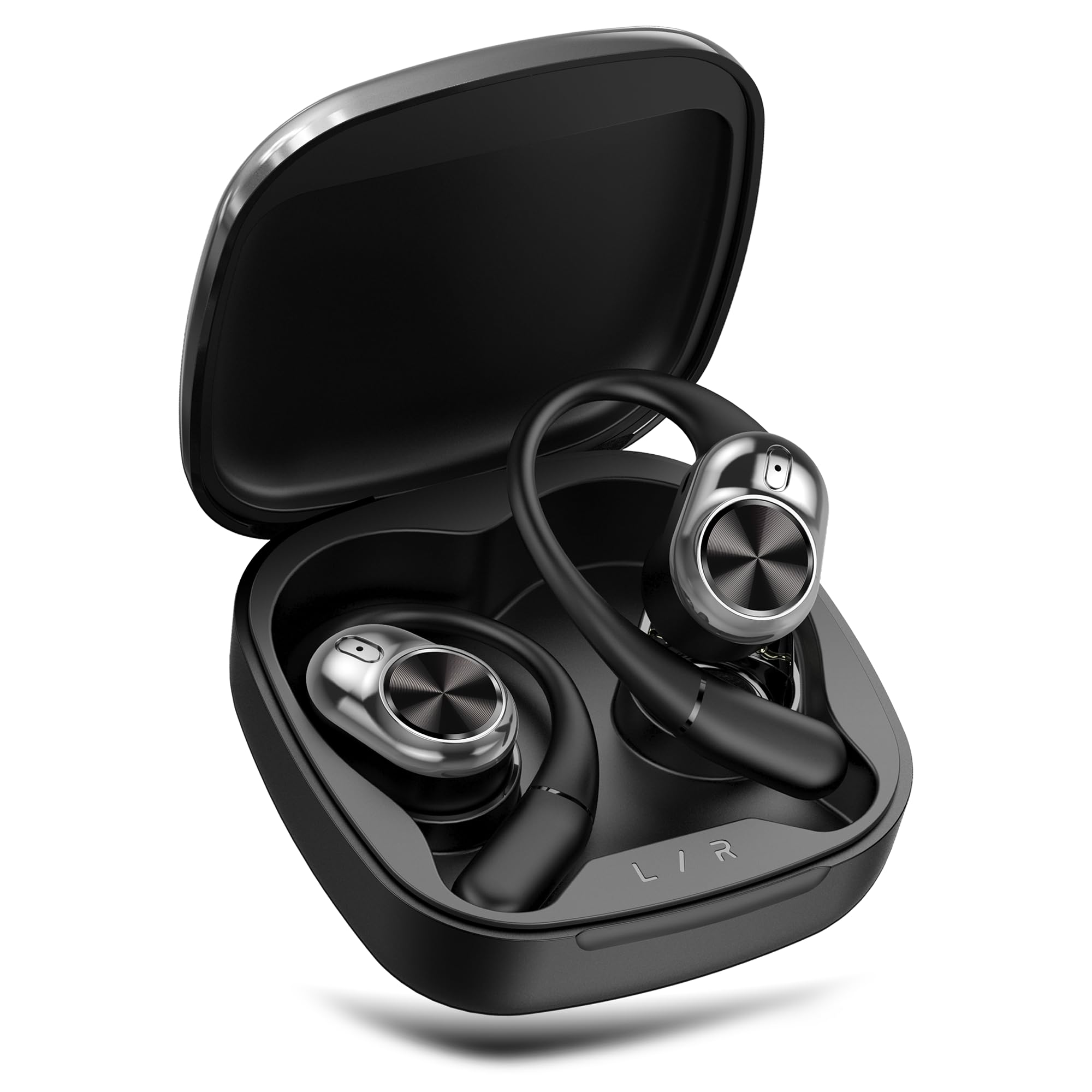 truke Newly Launched Buds Infinity Open Ear Wireless Earbuds with 70Hours of Playtime, 16mm Titanium Speaker, Quad Mic PureVoice ENC for Clear Calls, Dual Pairing, Fast Charging OWS - Jet Black