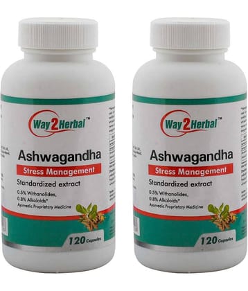 Way2Herbal Ashwagandha Capsule 120 no.s Pack of 2