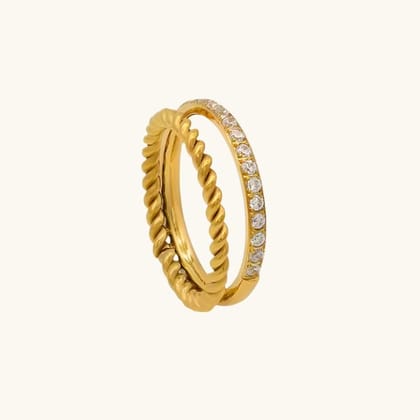 Zirconia Ring Stack - 18K Gold Plated-8