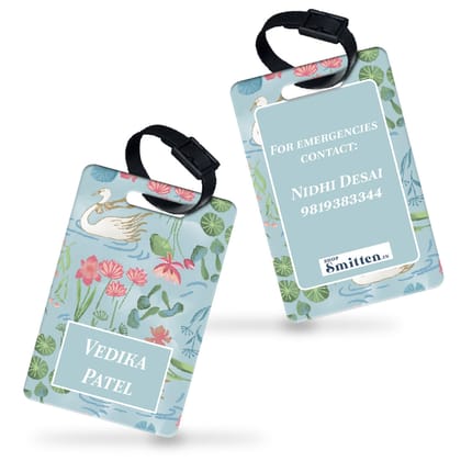 Swans Lake Bag Tag (kids)-Swans Lake Blue Light Turquoise