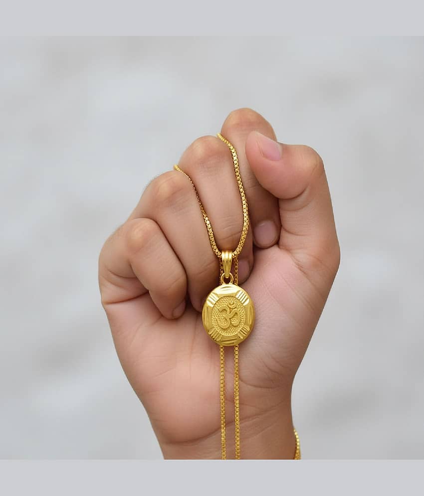 Charms Gold Religious Pendant With Chain ( Pack of 1 )