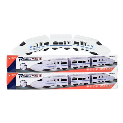 High Speed Bullet Train Toy for Kids, 42 cm Long Battery Operated Electric Train with Realistic Design, White Modern Railway Toy for Boys & Girls