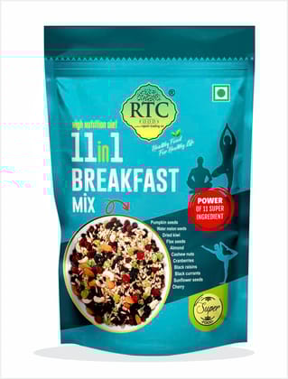RTC Breakfast Dryfruit Mix 11-in1 I Healthy Nuts and Seeds I Berries I Dehydrated Fruits I Healthy Snacking I Daily Nutrition I Superfood I Breakfast Mix