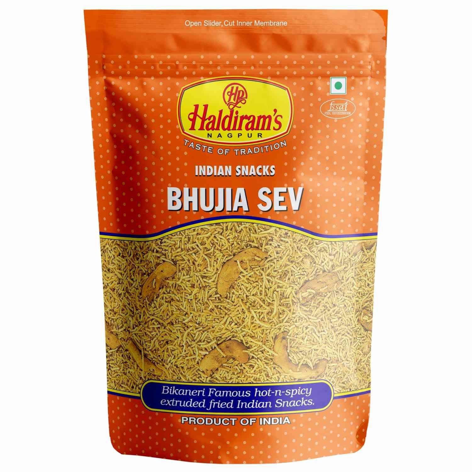Haldiram's Bhujia Sev Namkeen - 1 kg - Pack of 16