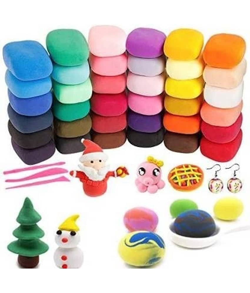 Freedy (Pack of 12) Air Dry Clay, Colorful Children Soft Clay, Creative Art Crafts, Gifts for Kids-Multi Color. Non-Toxic Modeling Magic Fluffy Foam Bouncing Clay Putty Kit for Kids with Tools