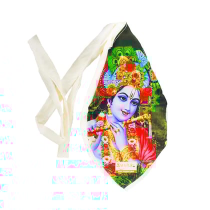 MAYAPURI Lord Krishna Printed Chanting Bag/Japa Mala Bag with Sakshi Mala Counter