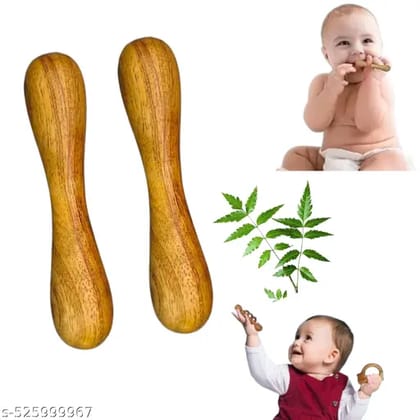 Natural Neem Wood Teether For Baby 3 month to 1 year (Pack of 2)