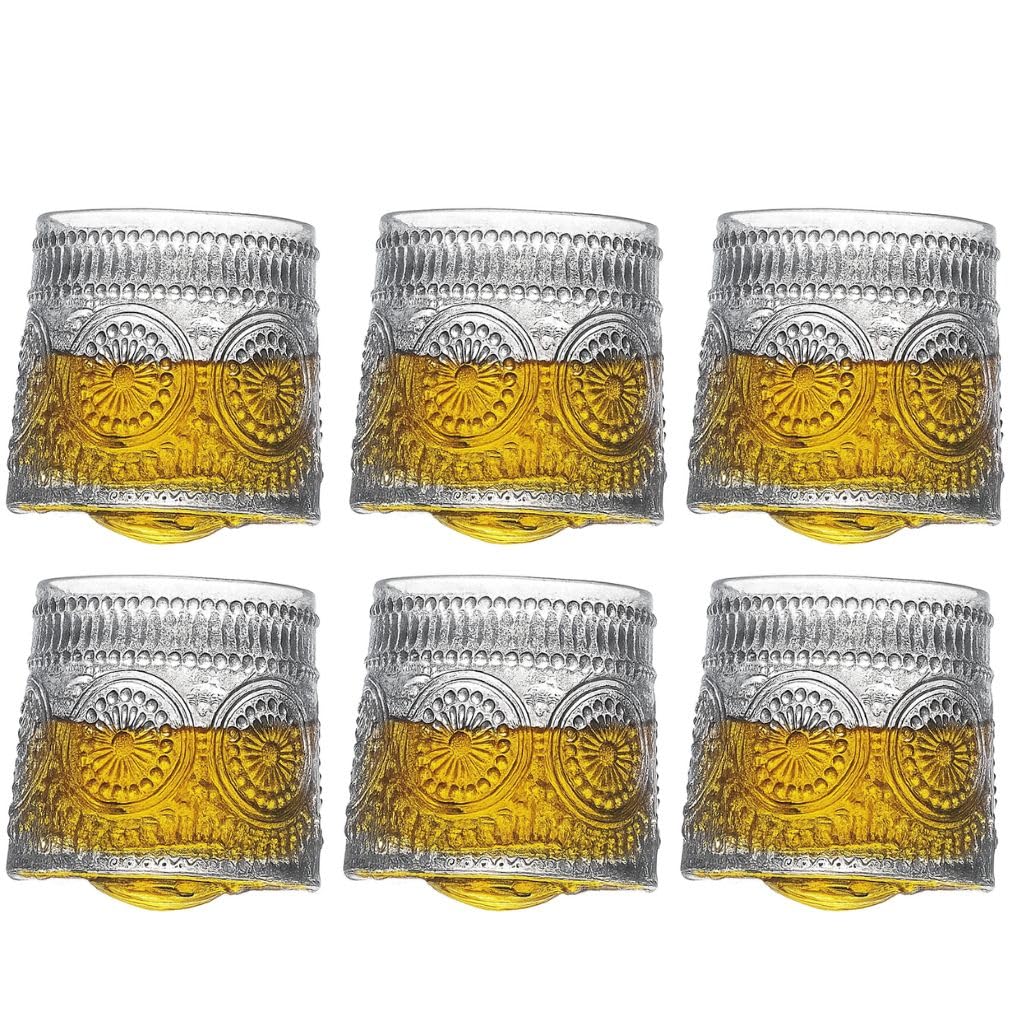 Elegant Glass Set of Stylish Drinkware for Water, Juice, and Whiskey � Perfect for Every Occasion, Elevate Your Beverage Experience with Timeless Design(180ml)