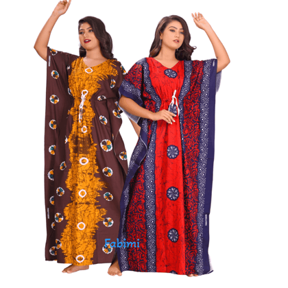 Fabimi Women's Sleeveless Cotton Nighty Combo Pack - Multi Colors for a Stylish Slumber