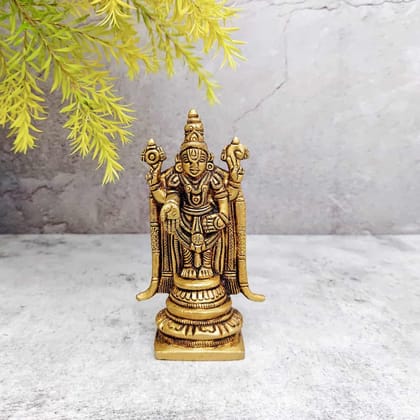 Brass Tirupati Balaji / Venkateshwara - 4.8 inch Height | Auspicious Brass Tirupati Balaji / Venkateshwara Statue - Shop Now