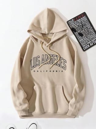 Stylish Hoodies or Sweatshirt Polycotton Hoodies for Running, Gym Warm Travel Hoodies Size L (Beige)