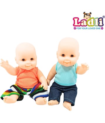 Small Baby Twin Naughty Real born baby face Doll for Kids, Clothing Colours