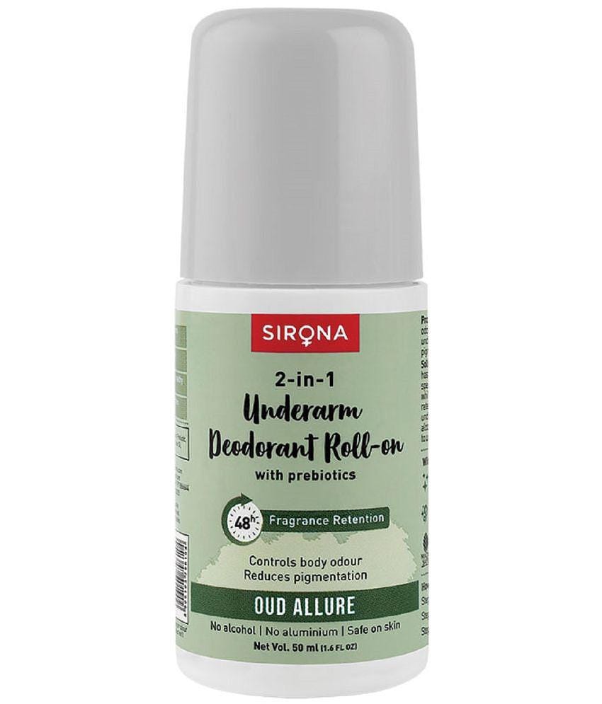 Sirona Underarm Roll On Deodorant for Women & Men | Removes Odour, Long Lasting  | Oud Allure - 50ml
