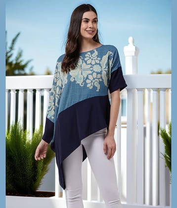 Zima Leto Women's Crepe Regular Top ( Blue )