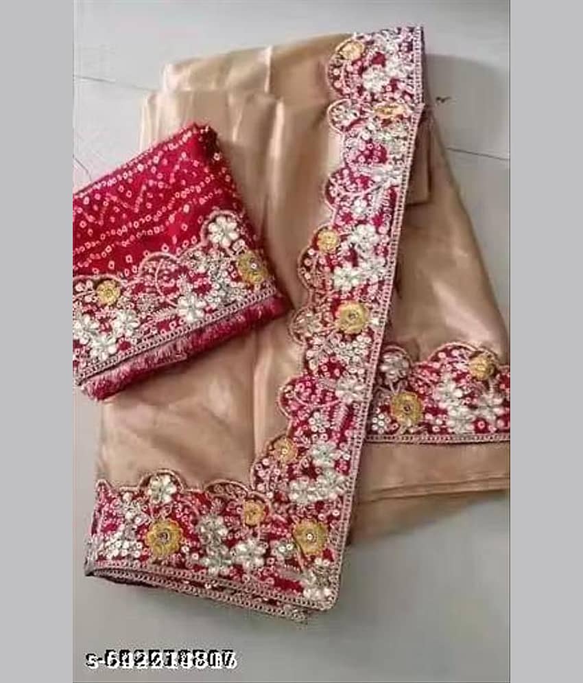 Shivadit ethnic Chiffon Solid Regular Saree With Unstitched Blouse Piece ( Cream )