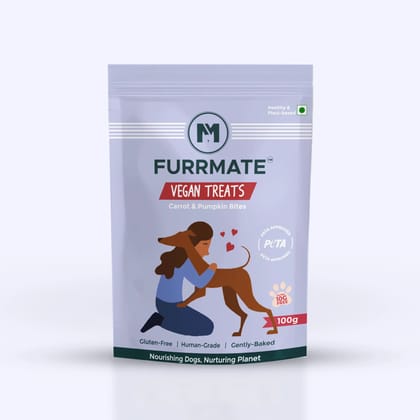 FURRMATE Vegan Dog Treats | Carrot & Pumpkin Bites, 2 Pack