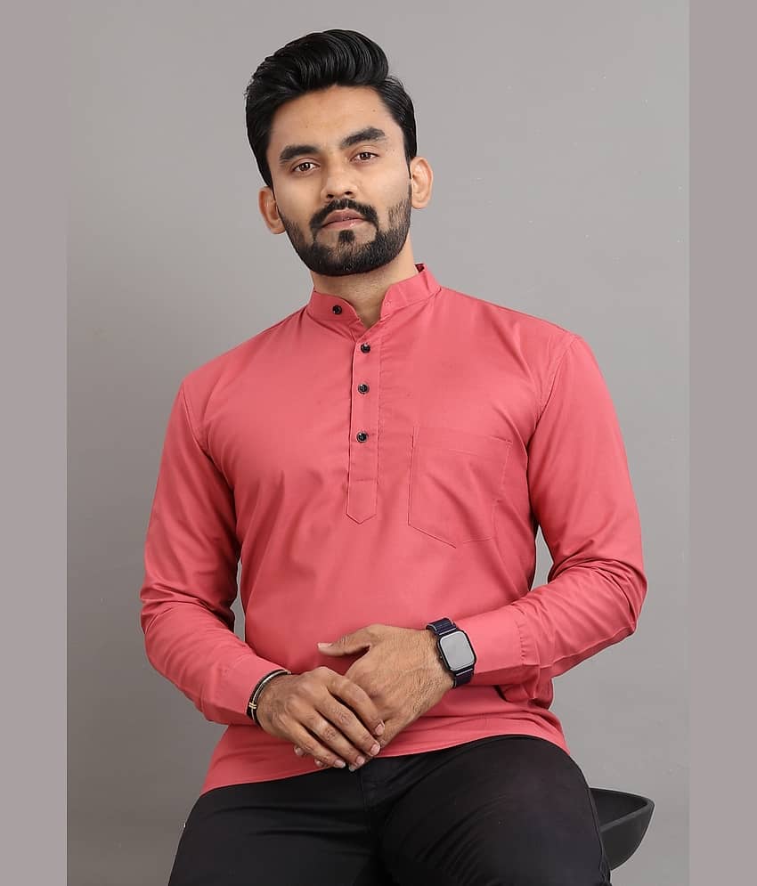 Nofilter Pink Cotton Blend Men's Regular Kurta ( Pack of 1 )
