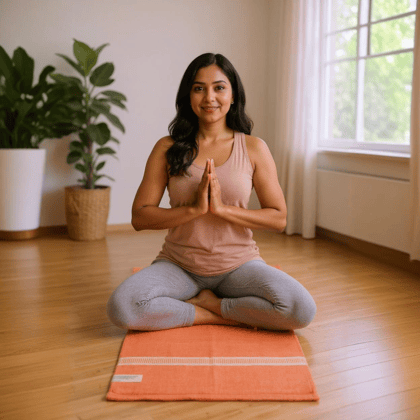 Ayurveda Herbal Dyed Organic Cotton Yoga Rug Mat