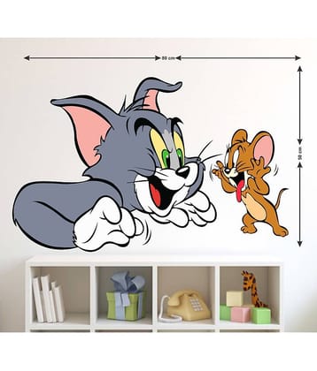 Wallzone Tom and Jerry 3D Sticker ( 70 x 75 cms )