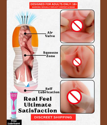Male Masturbator Sex Toy for Men Silicone Vagina Handjob Masturbation Cup Pocket Pussy Sleeve Flashlight for Men Orgasm with Free Lube – Naughty Nights