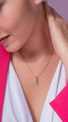 Larina Silver Pendant with chain | 22KT Gold Vermeil-Yellow Gold / 16 inches + 1 inch Extension
