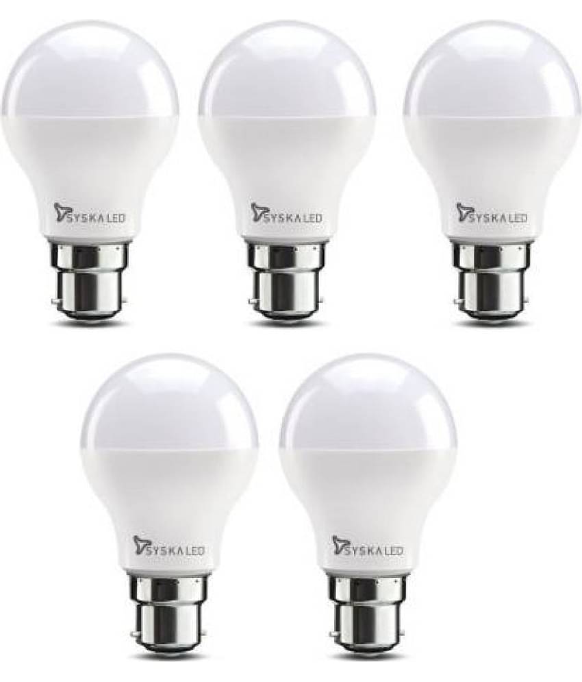 Syska 9W LED Bulb Cool Day Light - Pack of 5