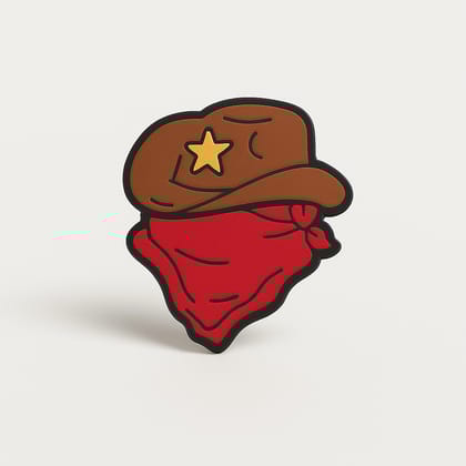 Cowboy Sheriff Hat & Bandana Shoe Charm
