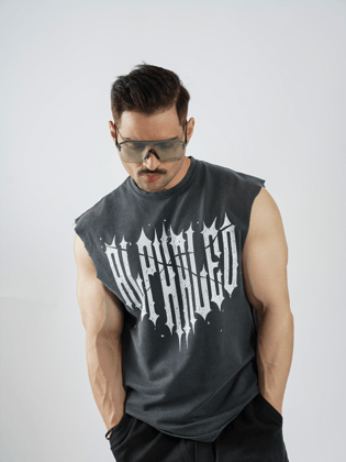 SINFADE INK CUT-OFF TankS-S / DARK GREY / Sinfade Tank Sleeveless