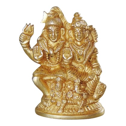 Brass Shiv Parivar Statue - Handcrafted Religious Home Decor, Height : 2.5 Inch (BSMAS1045 D)