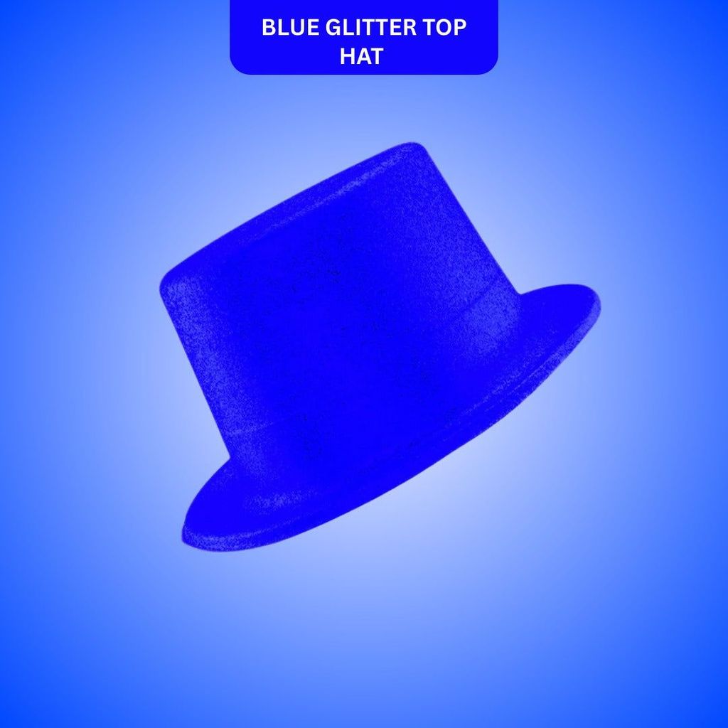 Glitter Top Hat Large Blue - Party and Festive Needs | Buy online on ZillyBuy