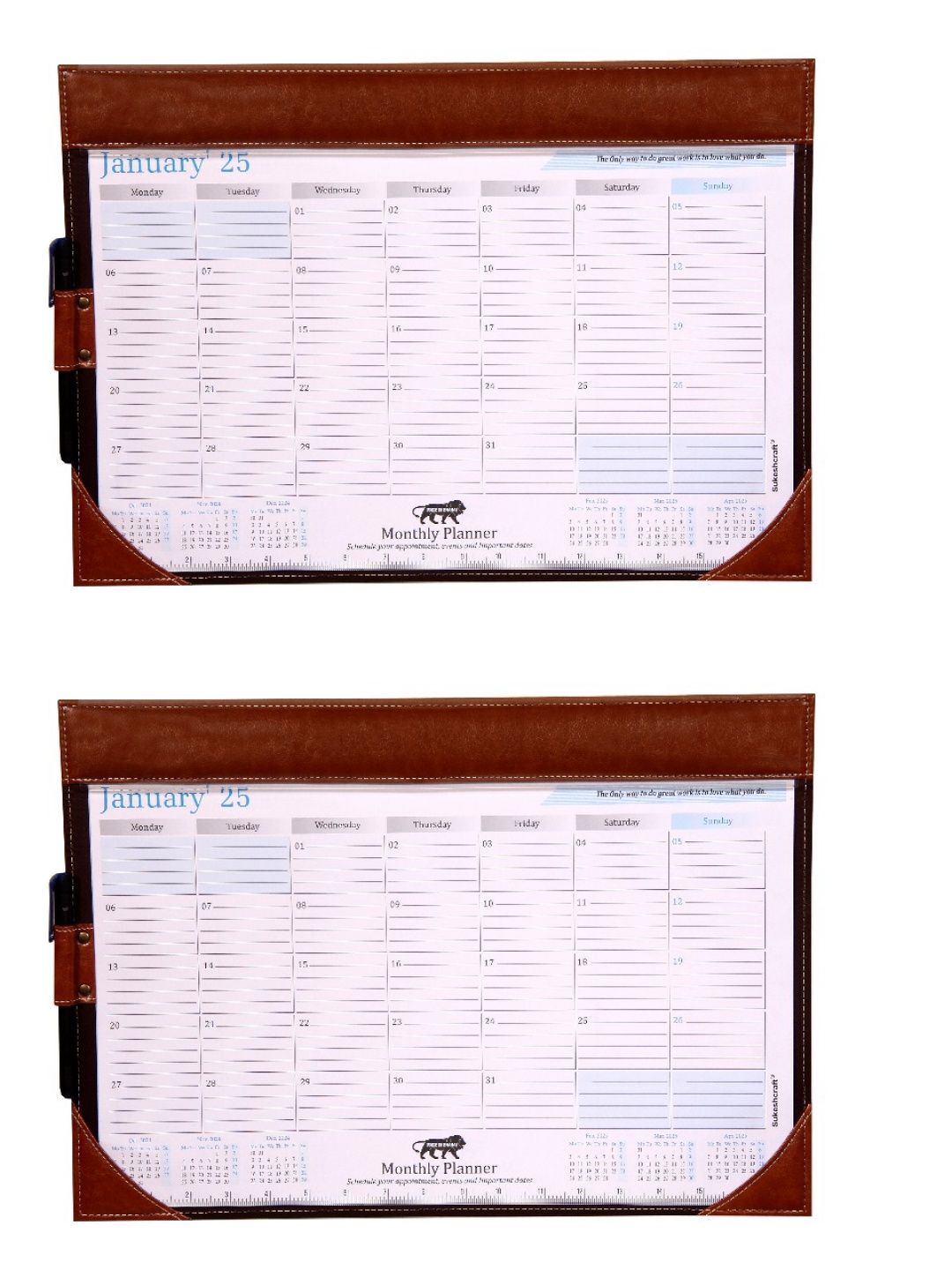 Sukeshcraft Table Planner Calendar January 2025 to December 2025 (18.5"x13"Inch.Combo)