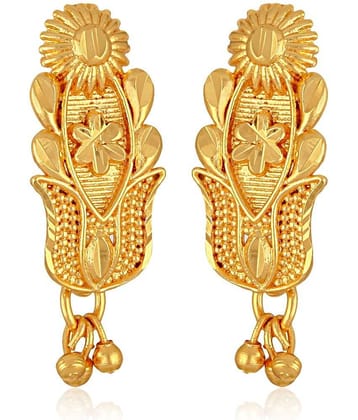 VIVASTRI Golden Stud Earrings ( Pack of 1 )