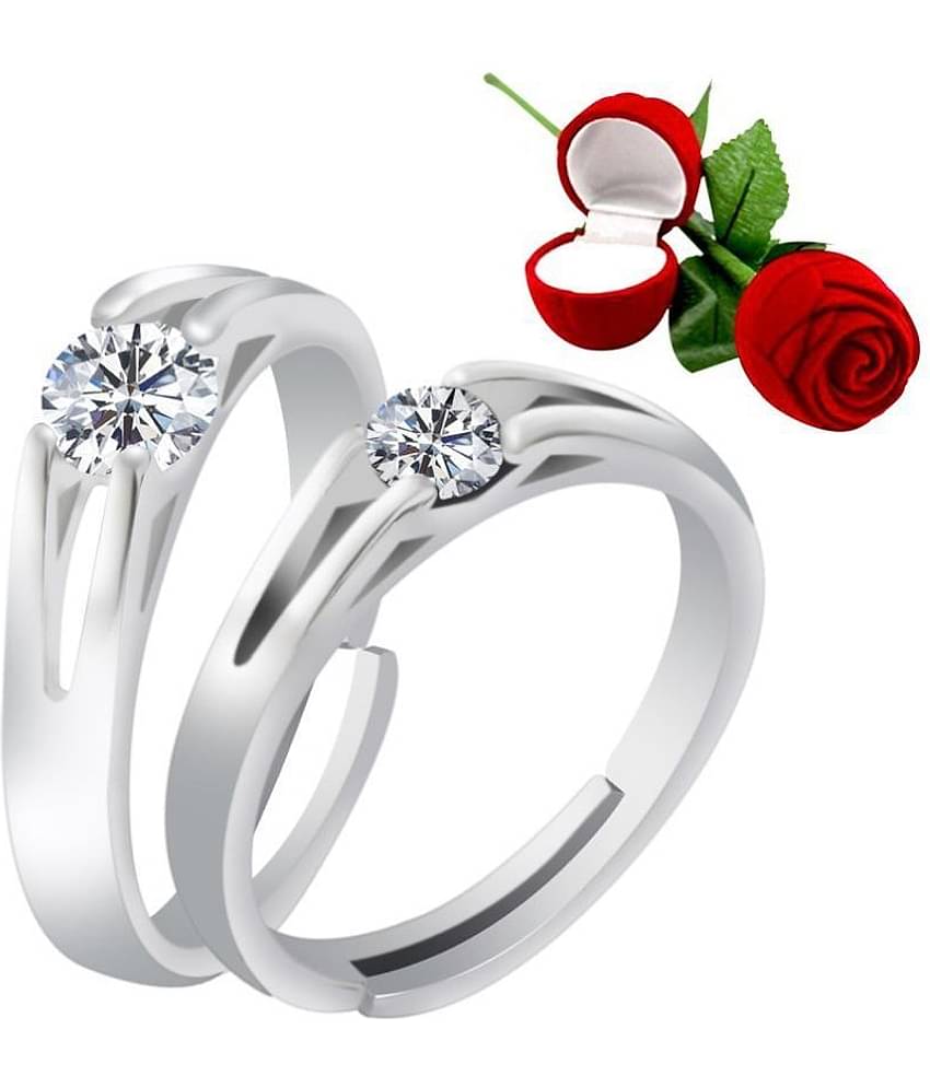 ShreejiHuf - Silver Couple Ring (Pack of 1)