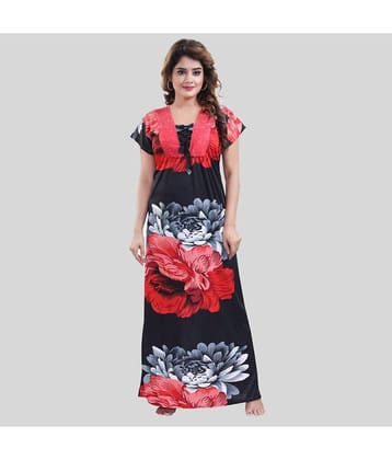 Gutthi - Red Satin Women's Nightwear Nighty & Night Gowns ( Pack of 1 )