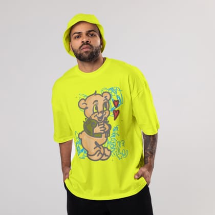 Colorful DOMREBEL Oversized T-Shirts: Yellow: Vibrant Sunny Appeal-S / Cotton / Yellow