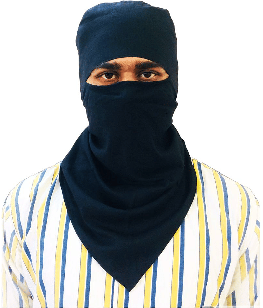 KALY Black Solid Cotton Scarves For Winters