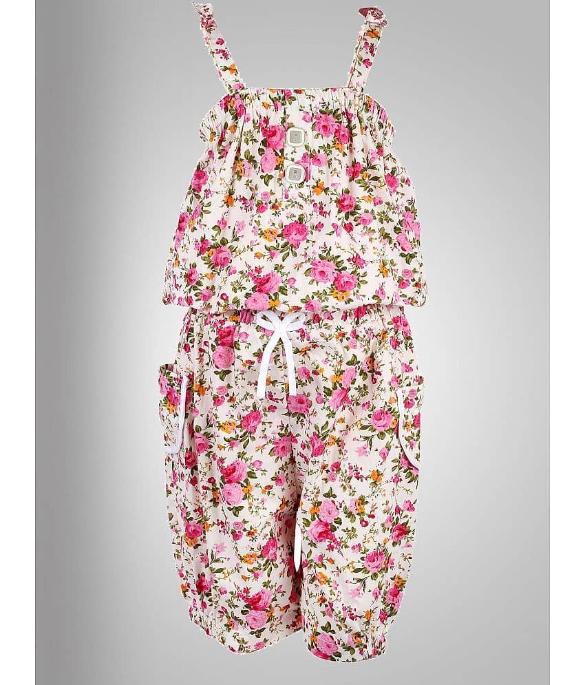 Cherry Tree Girls Cotton Blend Jumpsuit ( Pack of 1 , Black )