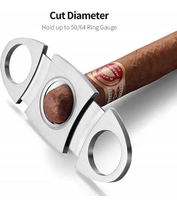 BANISTROKES Cigar Cutter Black Plastic Guillotine Stainless Steel Double Blade Cigar Knife Scissors (1 Packs)