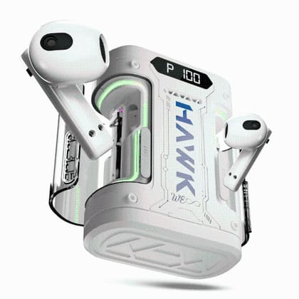 Walta Elite Hawk 151 TWS Gaming Earbuds, Upto 50 Hrs Playtime- White