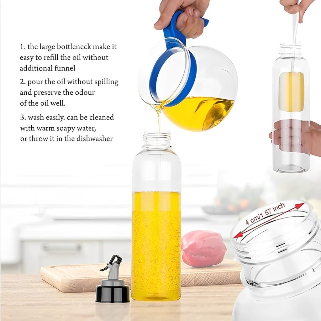 Oil Dispenser 1 Litre Cooking Oil Dispenser Bottle Oil Container Kitchen Accessories Items Kitchen Tools (PACK-OF-1-1000ML)