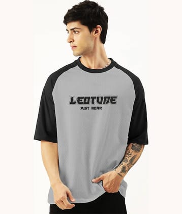 Leotude Men Cotton Blend Oversized Fit Printed T-Shirt ( Multicolor )