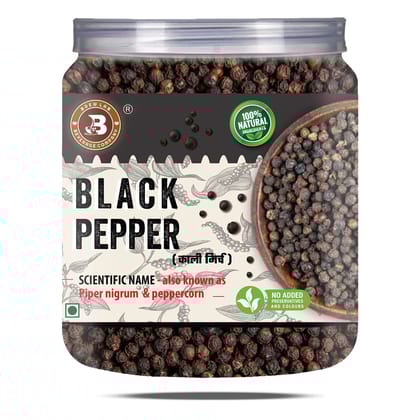 Brew Lab 100% Natural Whole Black Pepper (Sabut kali Mirch) | Peppercorn | Nalla Miriyalapudi | No Added Color | No Preservatives 250 gm